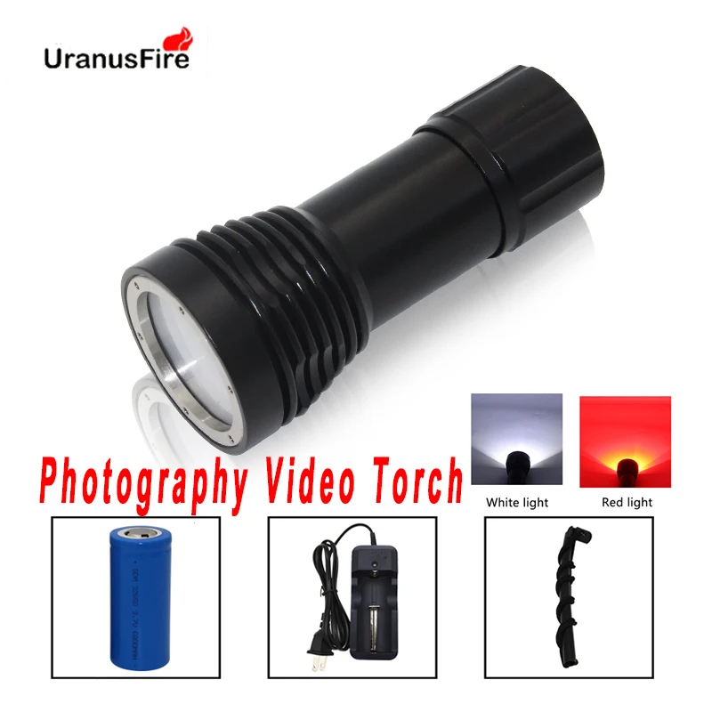 Diving Flashlight Torch xm L2 White+Red Light Underwater 100M Led Tactical Photography Video flashlight for diving
Diving Flashlight Torch xm L2 White+Red Light Underwater 100M Led Tactical Photography Video flashlight for diving