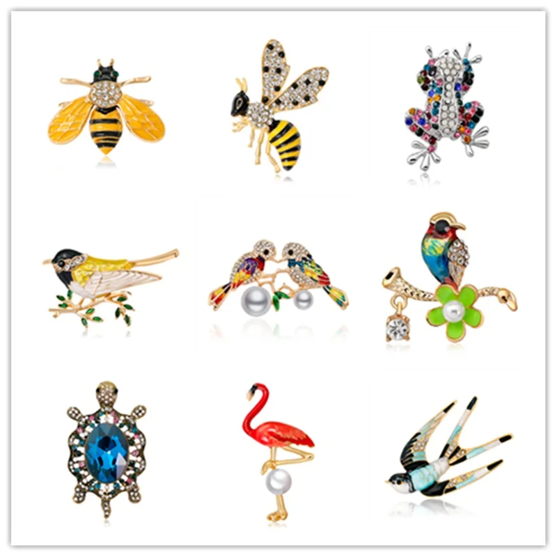 Fashion 9 Animal Bird Swallow Frog Tortoise Rhinestone Brooches Women Girls Banquet Scarf Shoulder Brooch Pins Jewelry
Fashion 9 Animal Bird Swallow Frog Tortoise Rhinestone Brooches Women Girls Banquet Scarf Shoulder Brooch Pins Jewelry