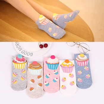 5 Pairs/Lot Summer Cotton Cartoon Cake Socks Women Cute Cupcake Short Ankle Socks Female Kawaii Cream Breathable Socks Ladies
5 Pairs/Lot Summer Cotton Cartoon Cake Socks Women Cute Cupcake Short Ankle Socks Female Kawaii Cream Breathable Socks Ladies