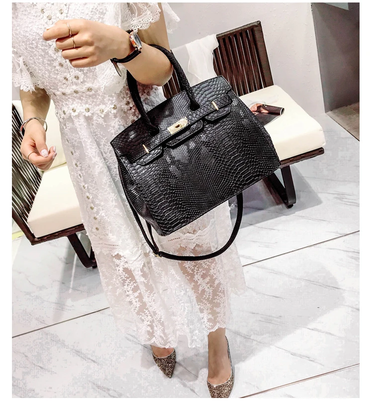 49.99$ Sale! black Serpentine Patten Women High Quality Birkin Handbags