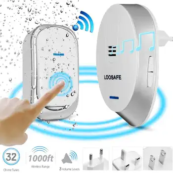 Waterproof Wireless Music Doorbell 1 Receiver+1 Transmitter Chimes Plug-in Door Bell Kit 32 Song
Waterproof Wireless Music Doorbell 1 Receiver+1 Transmitter Chimes Plug-in Door Bell Kit 32 Song