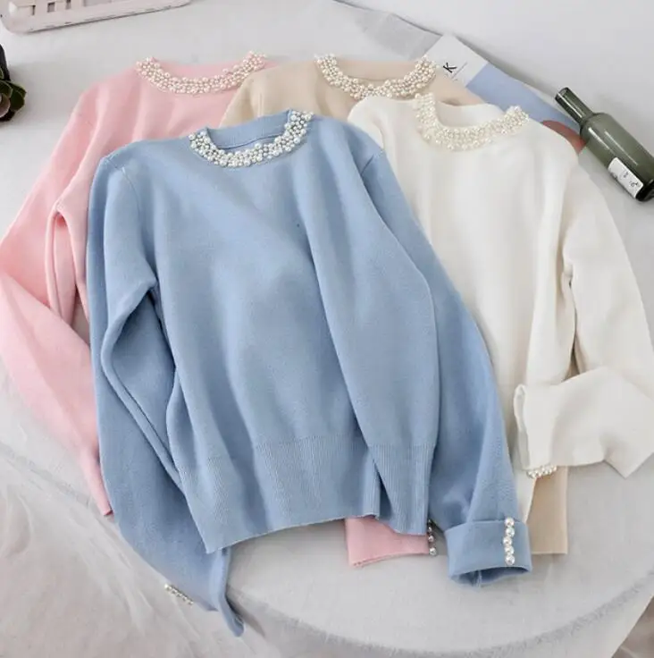 Women's Autumn Winter Sweater New Loose Thick Knitted Sweaters Fashion Beaded O Neck Long Sleeve Pullover Knitting Jacket Coat
Women's Autumn Winter Sweater New Loose Thick Knitted Sweaters Fashion Beaded O Neck Long Sleeve Pullover Knitting Jacket Coat