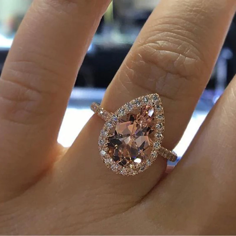 Female Fashion Elegant Cubic Zirconia Ring Rose Gold Color Champagne Crystal Engagement Wedding Ring for Women Jewelry
Female Fashion Elegant Cubic Zirconia Ring Rose Gold Color Champagne Crystal Engagement Wedding Ring for Women Jewelry