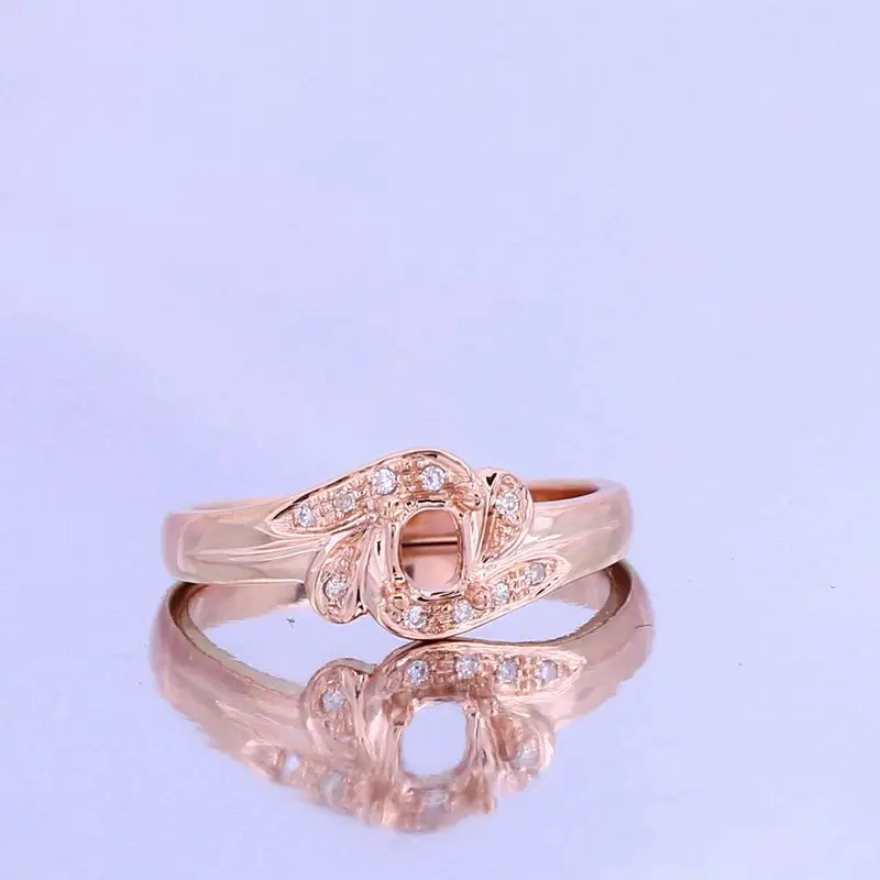 Solid 14k Rose Gold Wedding Engagement Ring Setting 3.5x4.5mm Oval Gemstone Diamond Semi Mount Jewelry Setting
Solid 14k Rose Gold Wedding Engagement Ring Setting 3.5x4.5mm Oval Gemstone Diamond Semi Mount Jewelry Setting