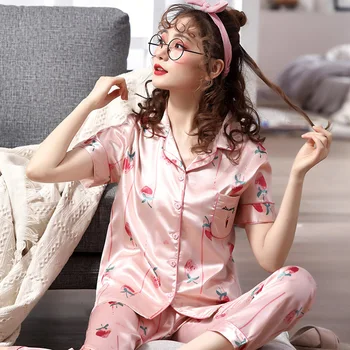 Women Short Sleeve Pajamas Sets 2019 Lounge Sleepwear Bedgown for Ladies Home Clothes Pyjama Print Short Sleeve Pajamas Homewear
Women Short Sleeve Pajamas Sets 2019 Lounge Sleepwear Bedgown for Ladies Home Clothes Pyjama Print Short Sleeve Pajamas Homewear