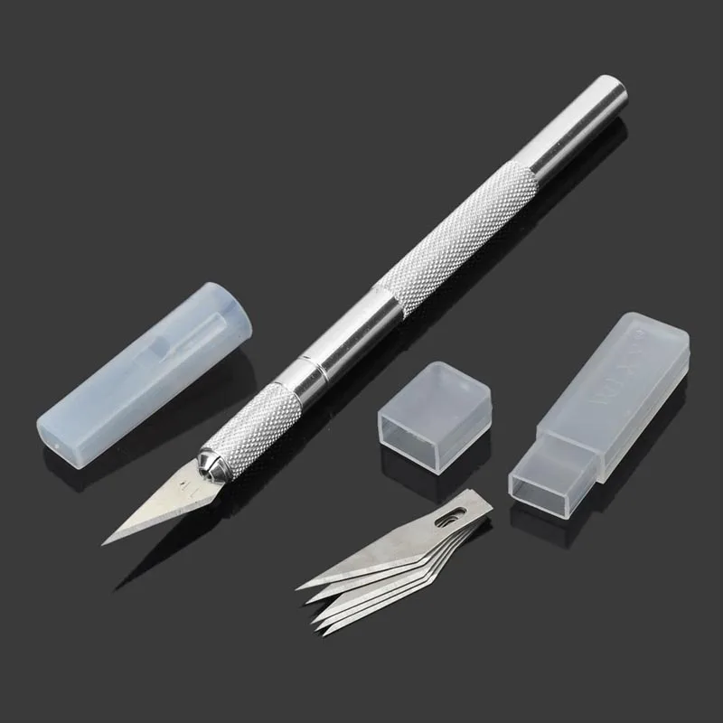 

Handcraft Graver Carving knife Precision Artwork Knife DIY Cutting Tool Leather Paper Cutter Knives w/ 5 Blades Hand Tool set