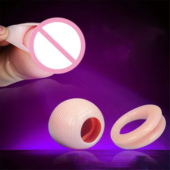 2Pcs/Set Foreskin Correction Cock Rings Adult Sex Products For Men Silicone Flexible Penis Rings Male Glans Penis Block Tools O4