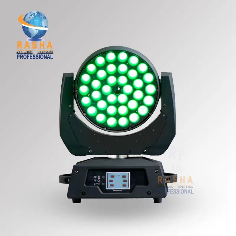 

USA STOCK BIG DISCOUNT RASHA 36*18W 6IN1 RGBAW UV ZOOM LED MOVING HEAD WASH LIGHT STAGE LED PAR LIGHT WITH POWERCON DJ CLUB