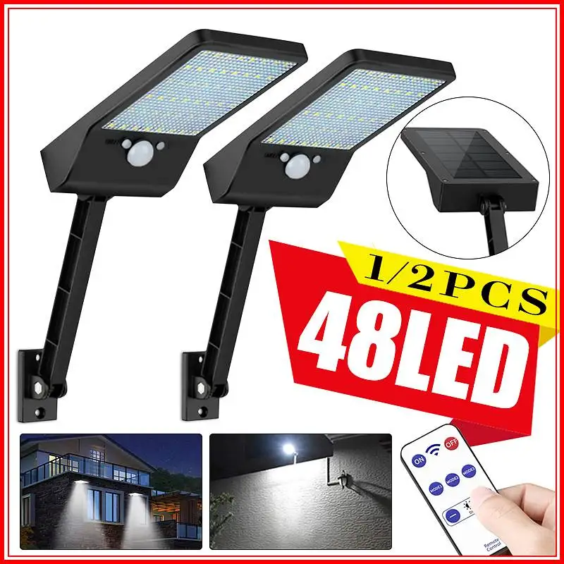 2PCS Remote 48 LEDs Solar Garden Lights Outdoor Waterproof PIR Motion Sensor LED Wall Lights Lamp with Bracket for Home Street
2PCS Remote 48 LEDs Solar Garden Lights Outdoor Waterproof PIR Motion Sensor LED Wall Lights Lamp with Bracket for Home Street