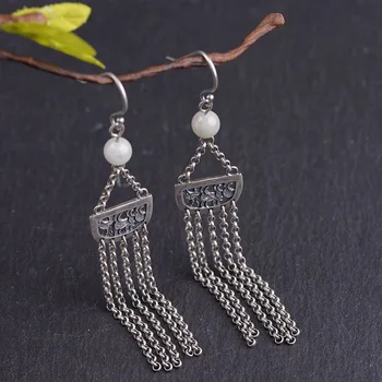 restoring ancient ways is technology of female fashion wholesale jade bead long tassels eardrop Thai silver earrings
restoring ancient ways is technology of female fashion wholesale jade bead long tassels eardrop Thai silver earrings