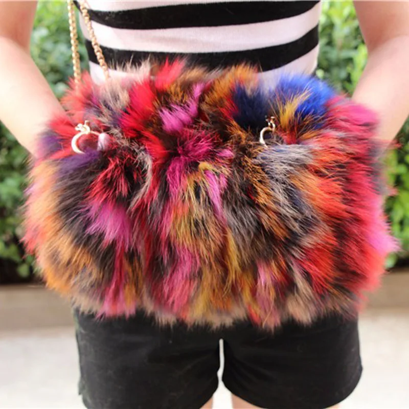 956232 New fashion fox fur warm Hand Bag Chain zipper splice women's single shoulder Bag Fox Fur Handbag
956232 New fashion fox fur warm Hand Bag Chain zipper splice women's single shoulder Bag Fox Fur Handbag
