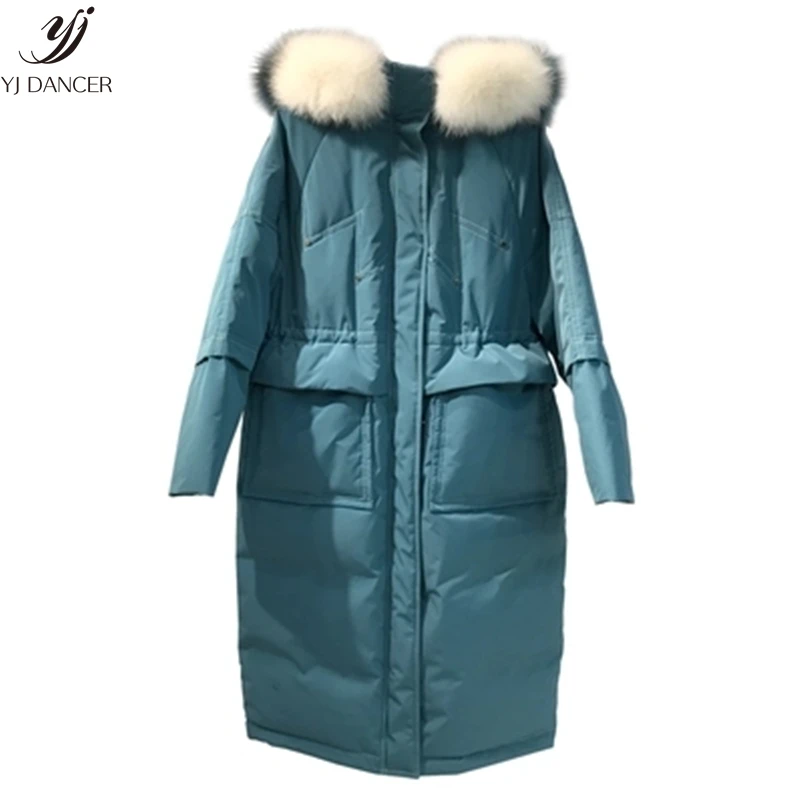 Down Jacket Female 2018 Winter New Loose Pocket Fashion Down Jacket Long Section Large Fur Collar Thick Warm Hooded Coat H0273
Down Jacket Female 2018 Winter New Loose Pocket Fashion Down Jacket Long Section Large Fur Collar Thick Warm Hooded Coat H0273