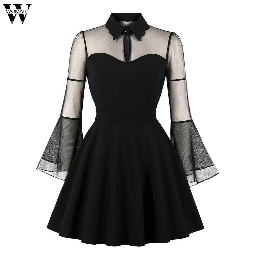 Dresses 1PC Women Long Sleeve Solid Color Punk Vintage Party Gothic Rockabilly Swing Knee-Length Dresses DEC14
Dresses 1PC Women Long Sleeve Solid Color Punk Vintage Party Gothic Rockabilly Swing Knee-Length Dresses DEC14