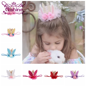 Nishine 10pcs/lot Spring and Easter Flower Crown Headband Bunny Ears Kids Girls Lace Crown Headbands First Birthday Gift
Nishine 10pcs/lot Spring and Easter Flower Crown Headband Bunny Ears Kids Girls Lace Crown Headbands First Birthday Gift
