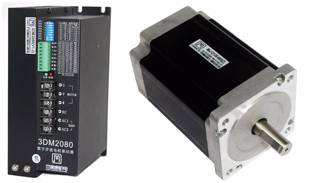 NEMA34 6.8Nm 960ozin Hybrid stepper motor driver kit 3phase 80-240VAC for CNC engraving cutting 86J12126-650+3DM2080
NEMA34 6.8Nm 960ozin Hybrid stepper motor driver kit 3phase 80-240VAC for CNC engraving cutting 86J12126-650+3DM2080