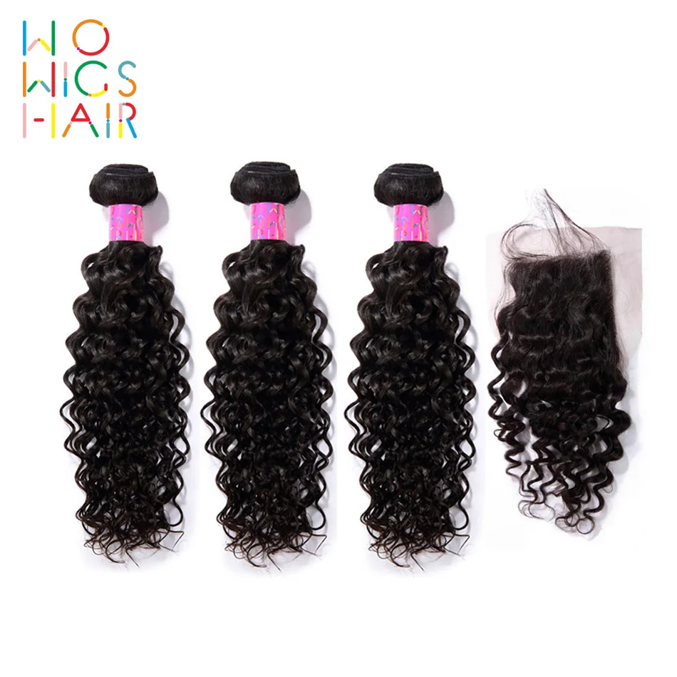 WoWigs Hair Brazilian Hair Remy Hair Curly Hair 3 Bundles Deal With Top Lace Closure / Frontal Natural Color 1B
WoWigs Hair Brazilian Hair Remy Hair Curly Hair 3 Bundles Deal With Top Lace Closure / Frontal Natural Color 1B