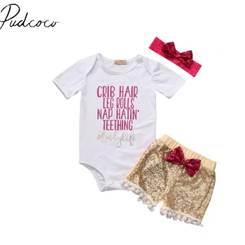 Pudcoco 3Pcs Short Sleeve Hot Newborn Cute Baby Girls Cotton Tops Romper Sequin+Pants+Headband Knotbow Outfits Set Clothes 3-24M
Pudcoco 3Pcs Short Sleeve Hot Newborn Cute Baby Girls Cotton Tops Romper Sequin+Pants+Headband Knotbow Outfits Set Clothes 3-24M