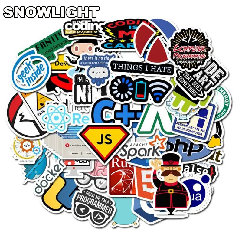 50 Pcs Internet Java JS Php Html Cloud Docker Bitcoin Programming Language APP Logo Cool Stickers for Laptop Car DIY Stickers
50 Pcs Internet Java JS Php Html Cloud Docker Bitcoin Programming Language APP Logo Cool Stickers for Laptop Car DIY Stickers