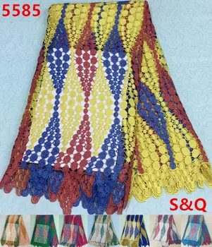 High quality 5yards embroidered water soluble african cord lace fabric african guipure lace for nigerian wedding dress 5585
High quality 5yards embroidered water soluble african cord lace fabric african guipure lace for nigerian wedding dress 5585