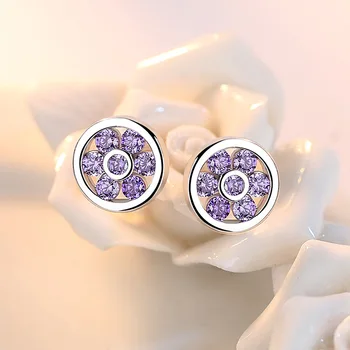 925 sterling silver fashion round shiny crystal ladies stud earrings jewelry wholesale Anti allergy birthday gift
925 sterling silver fashion round shiny crystal ladies stud earrings jewelry wholesale Anti allergy birthday gift