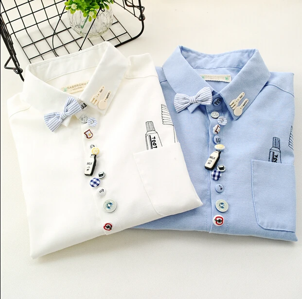 2017 autumn sweet preppy style multi-button bow long-sleeve loose shirt female pocket Toothpaste toothbrush print top blouse
2017 autumn sweet preppy style multi-button bow long-sleeve loose shirt female pocket Toothpaste toothbrush print top blouse