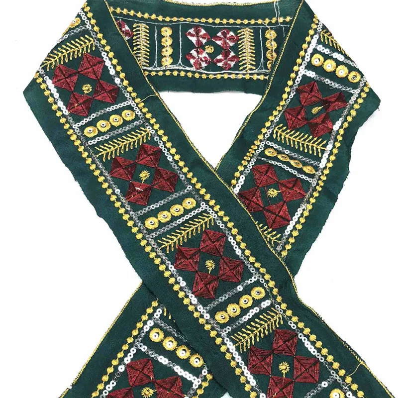 5Yards/Lot Sequin Embroidered Ethnic Lace Ribbons DIY Clothes Bags Sewing Accessories Water Souble Embroidery Lace Trim
5Yards/Lot Sequin Embroidered Ethnic Lace Ribbons DIY Clothes Bags Sewing Accessories Water Souble Embroidery Lace Trim