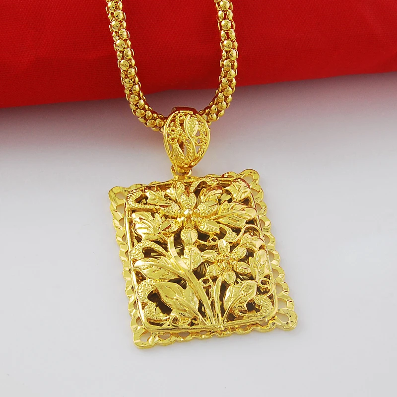 Trendy and Vintage 68CM Long 24K Gold Rectangular And Flower Pendant Necklace For Men/Women's Birthday Jewelry Gifts JP095
Trendy and Vintage 68CM Long 24K Gold Rectangular And Flower Pendant Necklace For Men/Women's Birthday Jewelry Gifts JP095
