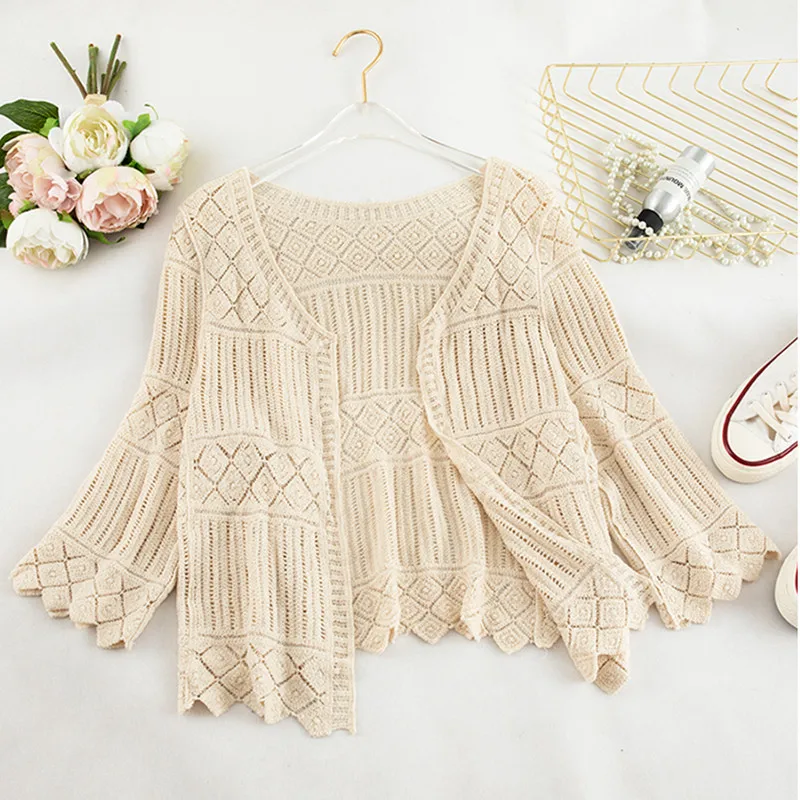 Fashion Openwork Sweater Cardigan Women Sexy Hollow Out Short Tops Knitwear Female Thin Casual Spring Autumn Solid Knit Clothes
Fashion Openwork Sweater Cardigan Women Sexy Hollow Out Short Tops Knitwear Female Thin Casual Spring Autumn Solid Knit Clothes