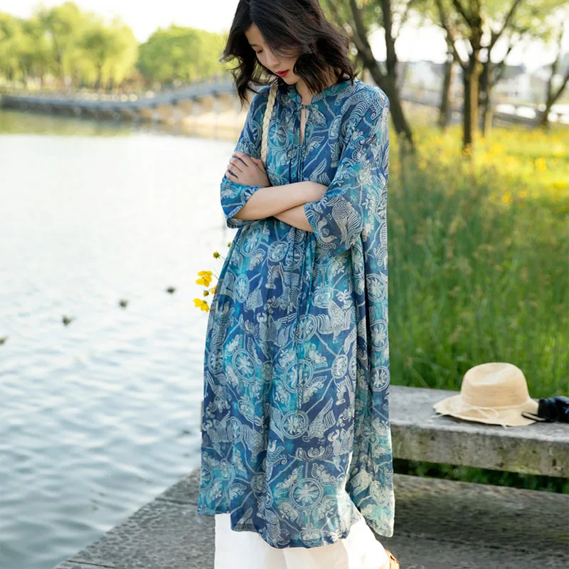 SCUWLINEN 2019 Women Summer Dress Vintage Print Loose Long A-line Ramie Dress Casual Beach Dresses Vestidos S938
SCUWLINEN 2019 Women Summer Dress Vintage Print Loose Long A-line Ramie Dress Casual Beach Dresses Vestidos S938