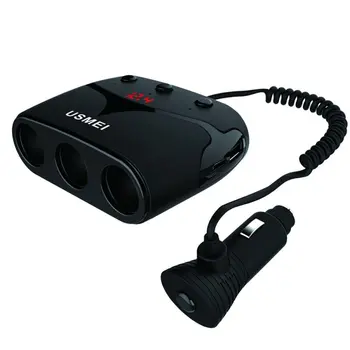 2019 2 USB Port 3 Way Car DC 12~24V Cigarette Lighter Socket Black Cigarette Lighter Socket Splitter Car Charger
2019 2 USB Port 3 Way Car DC 12~24V Cigarette Lighter Socket Black Cigarette Lighter Socket Splitter Car Charger