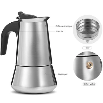 Espresso Maker Moka Pot, Espresso Machine,Stainless Steel Espresso Machine For (450Ml),Italian Coffee Maker Espresso And Coffe 
Espresso Maker Moka Pot, Espresso Machine,Stainless Steel Espresso Machine For (450Ml),Italian Coffee Maker Espresso And Coffe