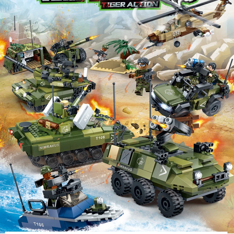 Modern military tiger action batisbricks build block ww2 army figures base tank helicopters boat Missile Armored car brick toy
Modern military tiger action batisbricks build block ww2 army figures base tank helicopters boat Missile Armored car brick toy