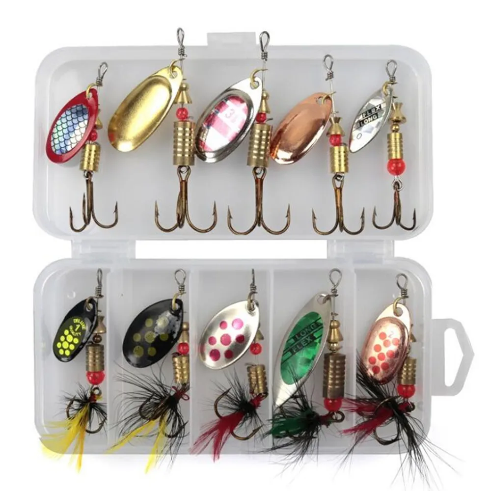 10Pcs/Box Fishing Lures Mixed Color Metal Spinner Spoon Sequin Hard Baits Artificial Lures Pesca Fishing Tackle Accessories
10Pcs/Box Fishing Lures Mixed Color Metal Spinner Spoon Sequin Hard Baits Artificial Lures Pesca Fishing Tackle Accessories