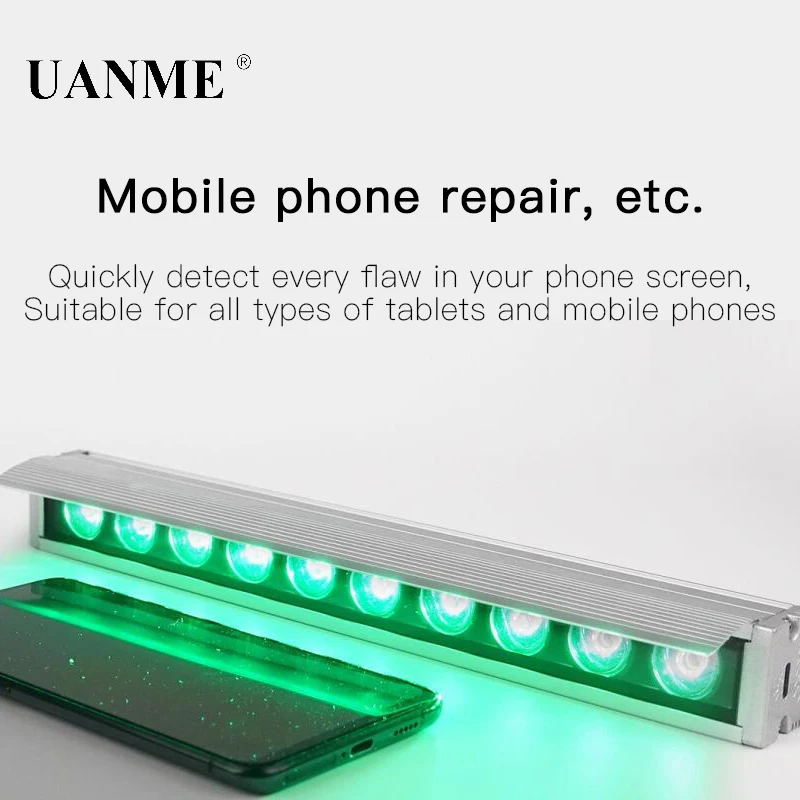 ЖК-экран мобильного телефона обнаруживает пыль лампа высокой четкости зеленый