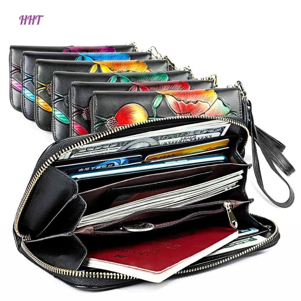 HHT 2019 new women's wallet RFID leather long zipper multi-card wallet women's personality trend printing engraving handbag
HHT 2019 new women's wallet RFID leather long zipper multi-card wallet women's personality trend printing engraving handbag