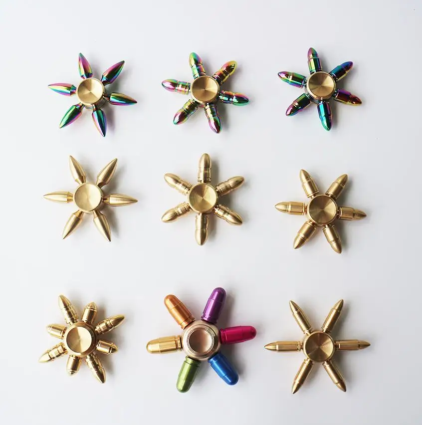 Fidget Hand Spinner Revolver Pure Copper Six Arms Bullet Removable Fingertip Gyro Finger Spinner Relieve ADHD Autism Gifts Toys
Fidget Hand Spinner Revolver Pure Copper Six Arms Bullet Removable Fingertip Gyro Finger Spinner Relieve ADHD Autism Gifts Toys