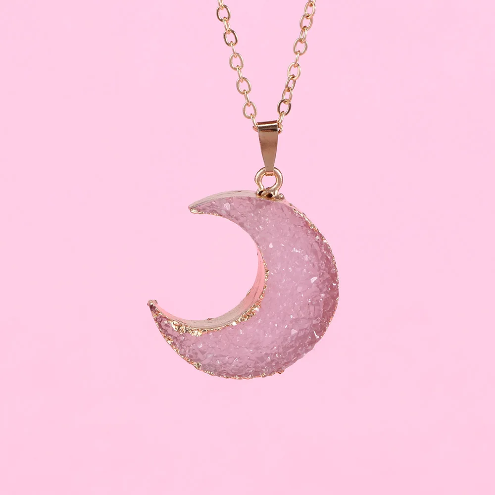1PC Romantic Moon Resin Stone Pendant Necklace Women Gold Color Charming Chain Necklace for Female Link Chain
1PC Romantic Moon Resin Stone Pendant Necklace Women Gold Color Charming Chain Necklace for Female Link Chain