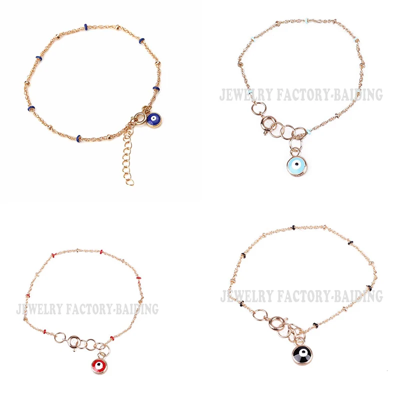 Lucky 4 Colors Evil Eye Beads Charms With Gold Link Chain Bracelet For Women Pendant Jewelry Gifts
Lucky 4 Colors Evil Eye Beads Charms With Gold Link Chain Bracelet For Women Pendant Jewelry Gifts