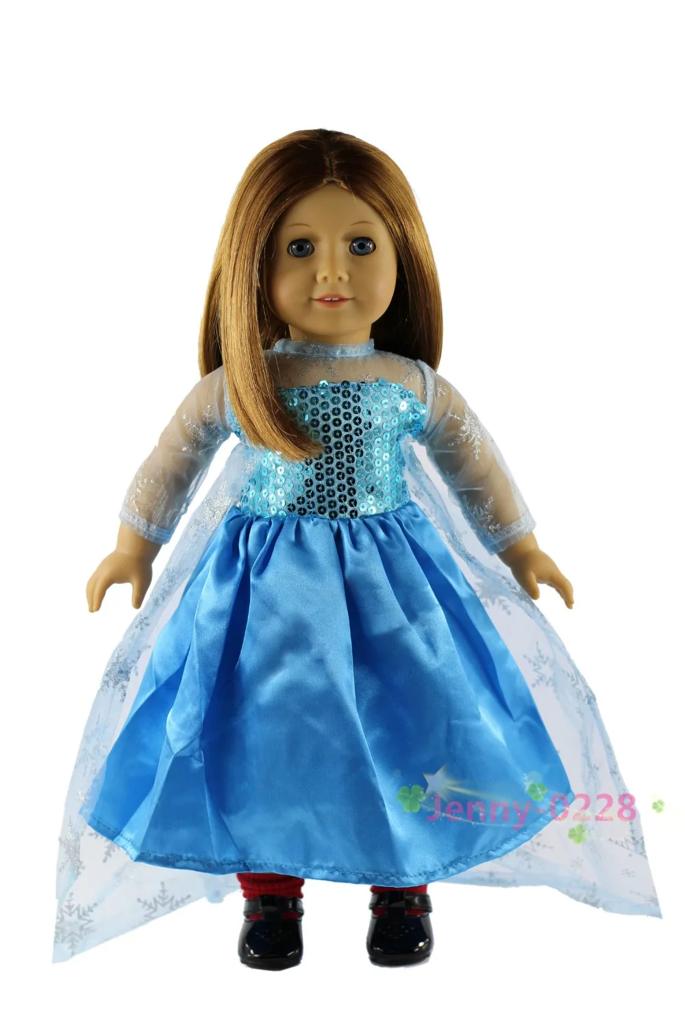 Одежда для кукол синее платье принцессы Эльзы ручной работы американской куклы 18