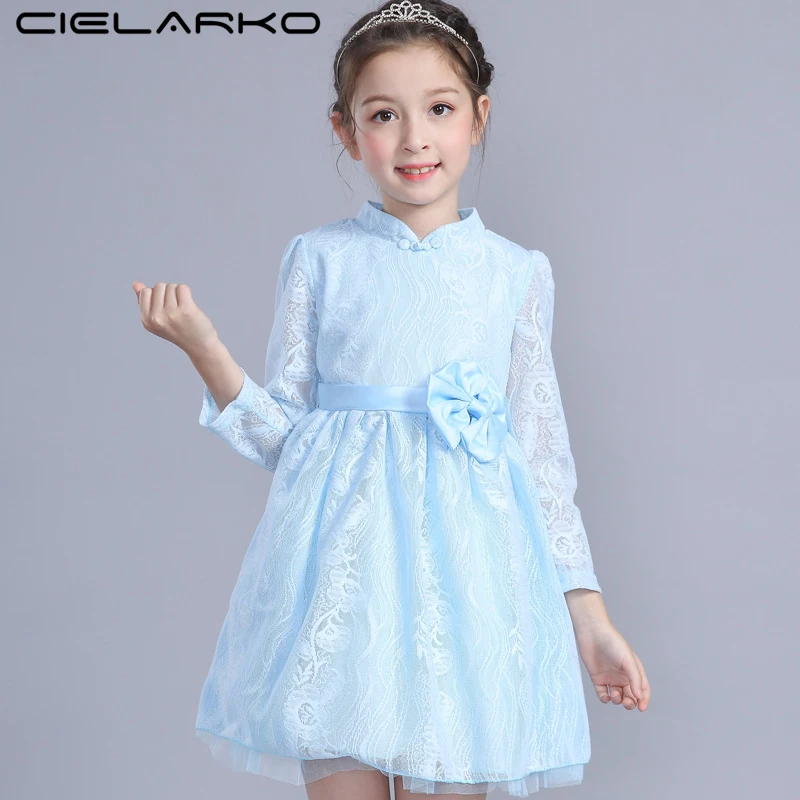 Cielarko Girls Lace Dress Long Sleeve Flower Evening Dresses Blue Bow Princess Elegant Ball Gown Birthday Child Frock for Girls
Cielarko Girls Lace Dress Long Sleeve Flower Evening Dresses Blue Bow Princess Elegant Ball Gown Birthday Child Frock for Girls