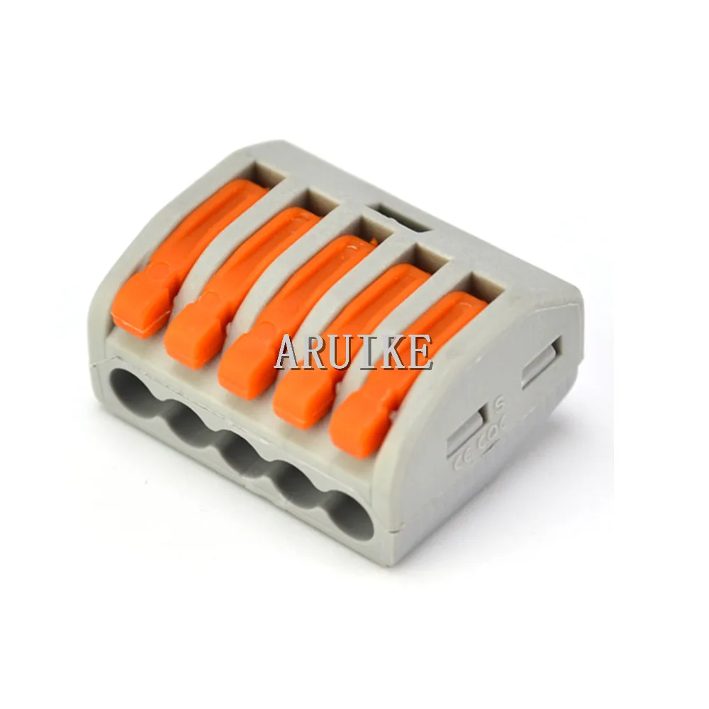 Wago 5pcs/lot 222-415 (PCT215)Universal Compact Wire Wiring Connector 5 pin Conductor Terminal Block With Lever 0.08-2.5mm2
Wago 5pcs/lot 222-415 (PCT215)Universal Compact Wire Wiring Connector 5 pin Conductor Terminal Block With Lever 0.08-2.5mm2