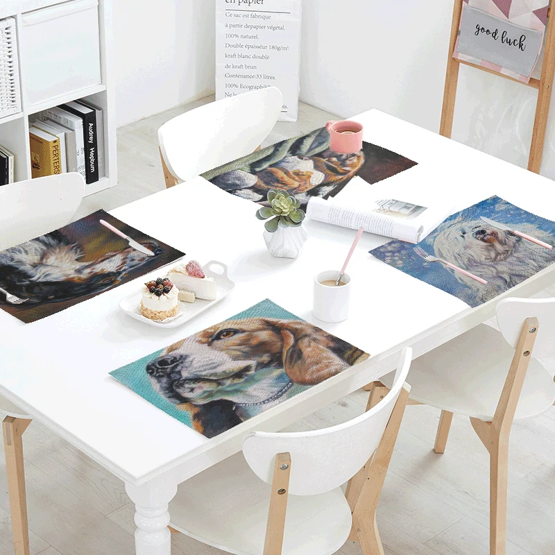 Warm Cute Puppy Meal Cloth 42*32 CM Personality Naughty Ink Painting Schnauzer Shepherd Dog Linen Home Tablecloth Decoration
Warm Cute Puppy Meal Cloth 42*32 CM Personality Naughty Ink Painting Schnauzer Shepherd Dog Linen Home Tablecloth Decoration
