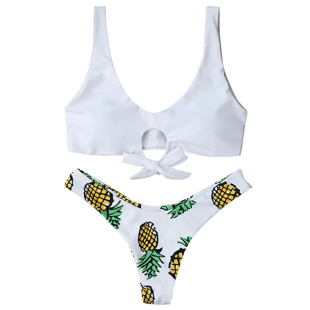 Summer Brazilian Swimsuit For Women 2018 Bikini Set Sexy Two-Pieces Swimwear Pineapple Print Tied Bathing Suit
Summer Brazilian Swimsuit For Women 2018 Bikini Set Sexy Two-Pieces Swimwear Pineapple Print Tied Bathing Suit