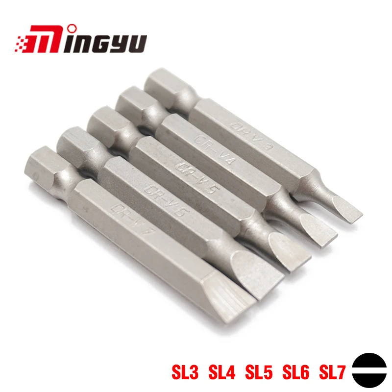 5pcs Set 50mm 3.0-7.0mm Flat Head Slotted Tip Screwdrivers Bit Set 1/4" Hex Shank Driver Bits Hand Tools Screwdriver Drill Bit
5pcs Set 50mm 3.0-7.0mm Flat Head Slotted Tip Screwdrivers Bit Set 1/4" Hex Shank Driver Bits Hand Tools Screwdriver Drill Bit