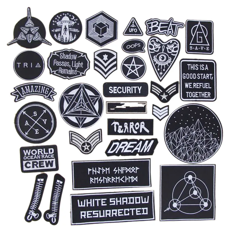 New arrival 10 pcs Black and white space series Embroidered patches iron on fashion badge Motif Applique embroidery accessory
New arrival 10 pcs Black and white space series Embroidered patches iron on fashion badge Motif Applique embroidery accessory