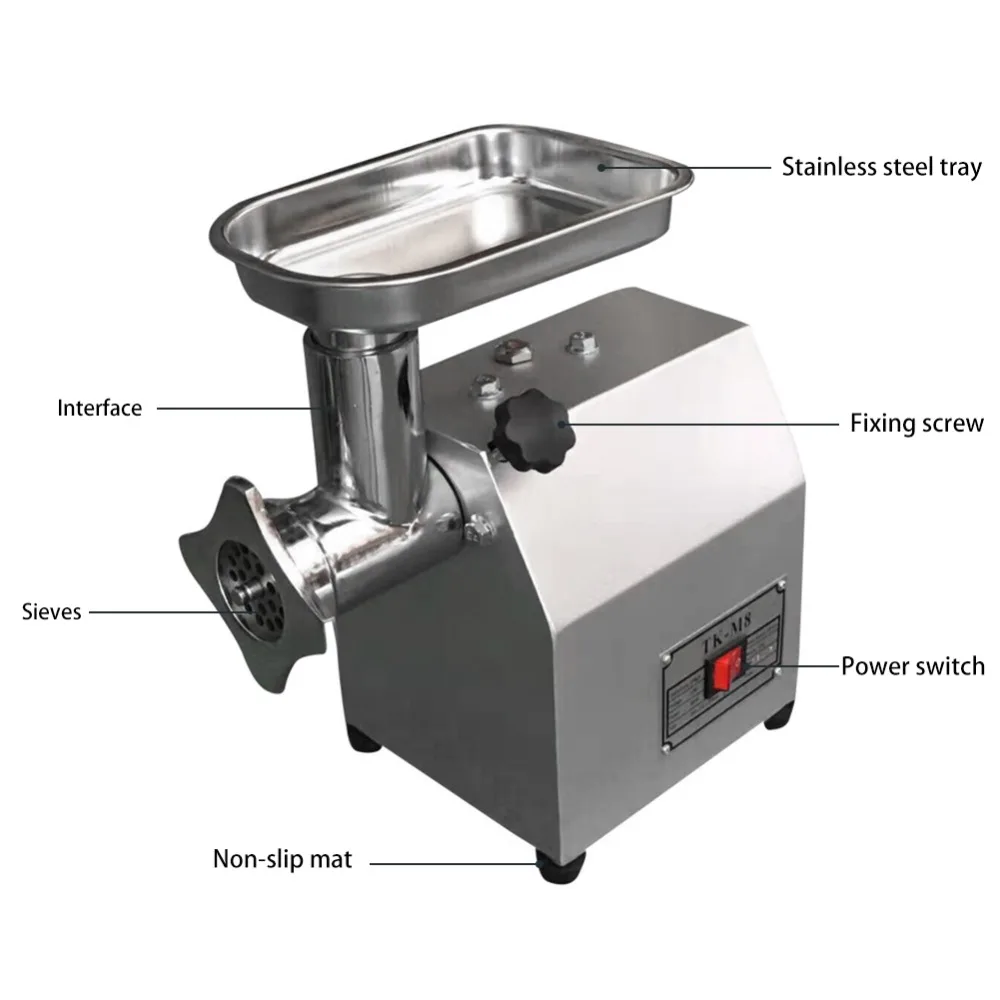 550W Home Electric Meat Grinder Sausage Stuffer Mincer Stainless Steel Commercial Heavy Duty Food Mincer Sonifer Kitchen Tool (7)