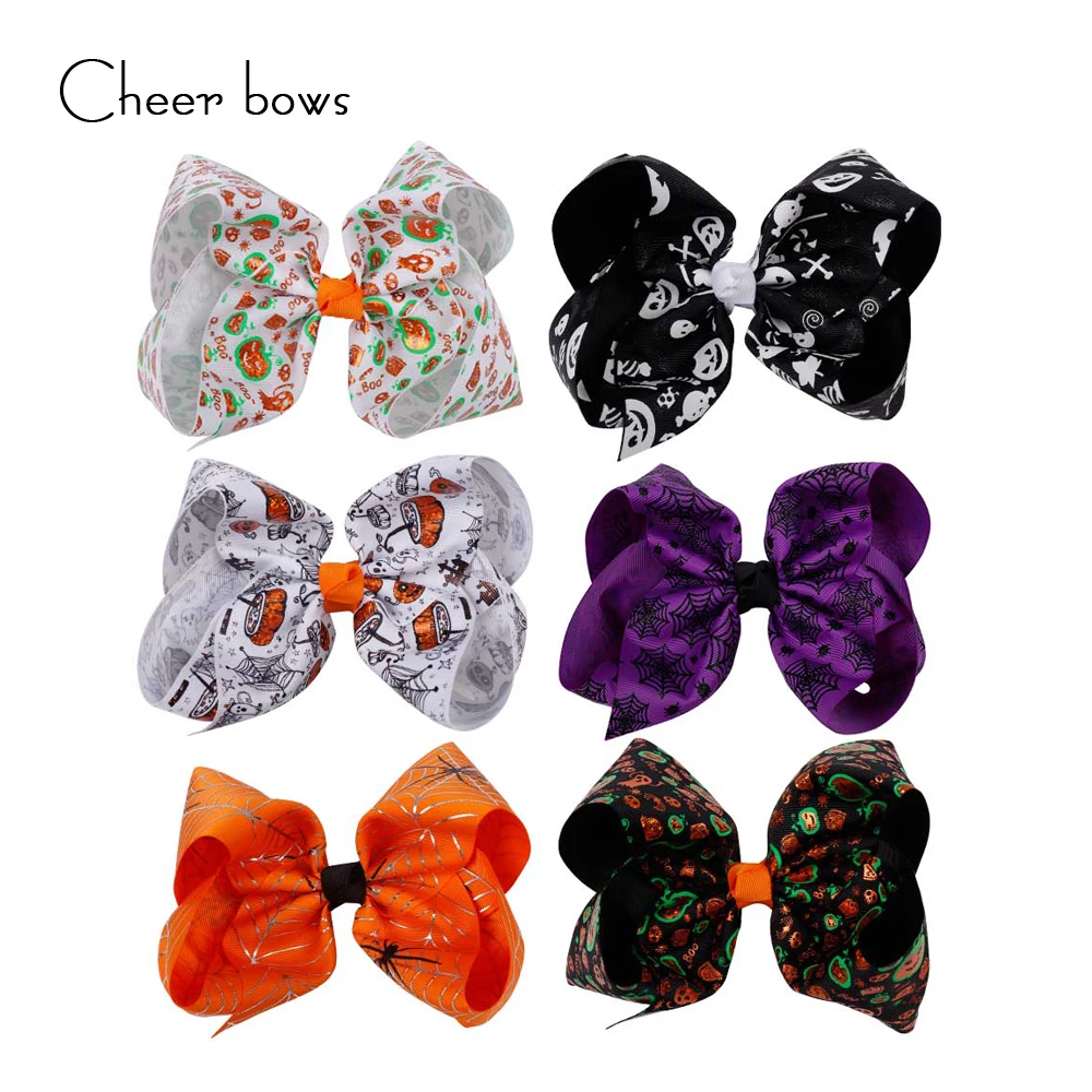 6 Inch Large Halloween Printed Hair Bows Bling Pumpkin Spider Web Hair Clips For Teens Girls Festival Knotted Hair Accessories
6 Inch Large Halloween Printed Hair Bows Bling Pumpkin Spider Web Hair Clips For Teens Girls Festival Knotted Hair Accessories