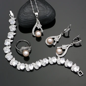 Pearls Jewelry Sets Flower Cubic Zirconia Silver 925 Jewelry For Women Wedding Earrings With Stone Necklace Set
Pearls Jewelry Sets Flower Cubic Zirconia Silver 925 Jewelry For Women Wedding Earrings With Stone Necklace Set