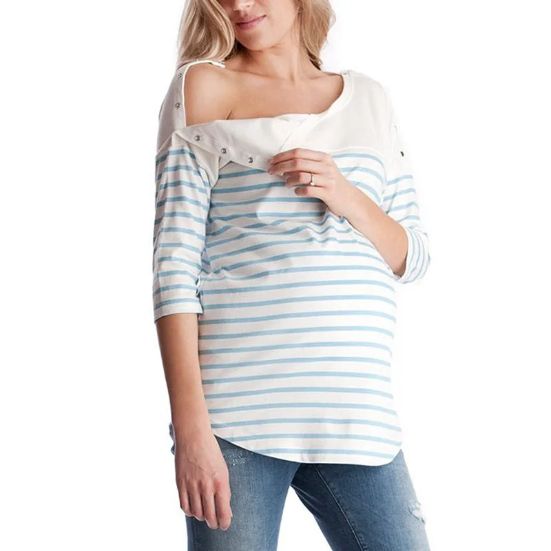 Striped Maternity Nursing Tops Feeding Clothes For Pregnant Women Breastfeeding Tees Pregnancy T-Shirts Maternity Clothing New
Striped Maternity Nursing Tops Feeding Clothes For Pregnant Women Breastfeeding Tees Pregnancy T-Shirts Maternity Clothing New