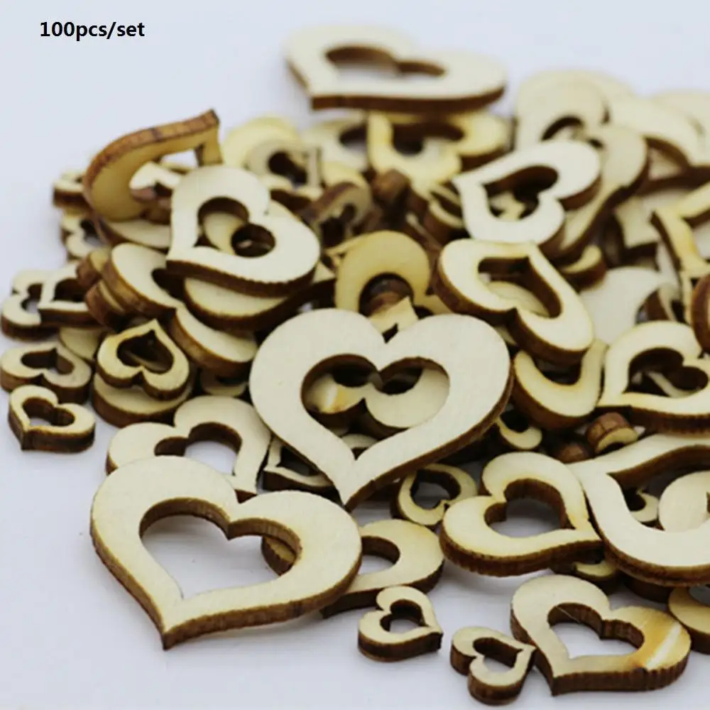 100pcs/pack Cute Love Heart Shape Wedding Table Scatter Decor Rustic Wooden Wedding Decoration Buttons, 2 Sizes 40mm/50mm Mixed
100pcs/pack Cute Love Heart Shape Wedding Table Scatter Decor Rustic Wooden Wedding Decoration Buttons, 2 Sizes 40mm/50mm Mixed